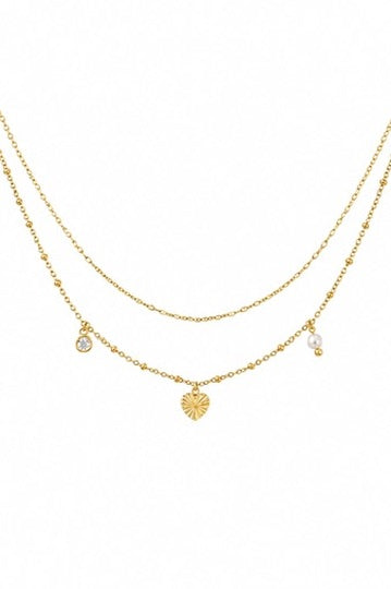 Aaliyah Gold Double Charm Necklace