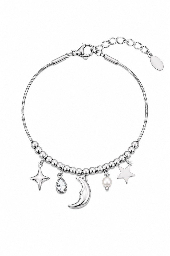Starlight Silver Beaded Bracelet