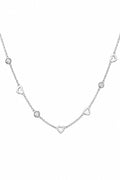 Mia Silver Linked Hearts Necklace