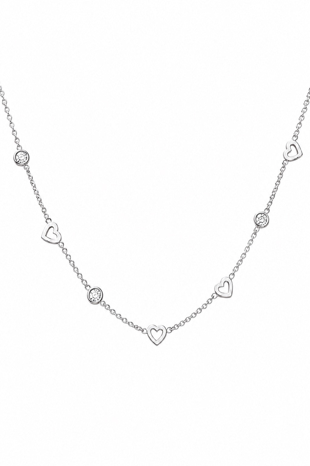 Mia Silver Linked Hearts Necklace