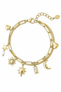 Starlight Gold Charm Double Bracelet