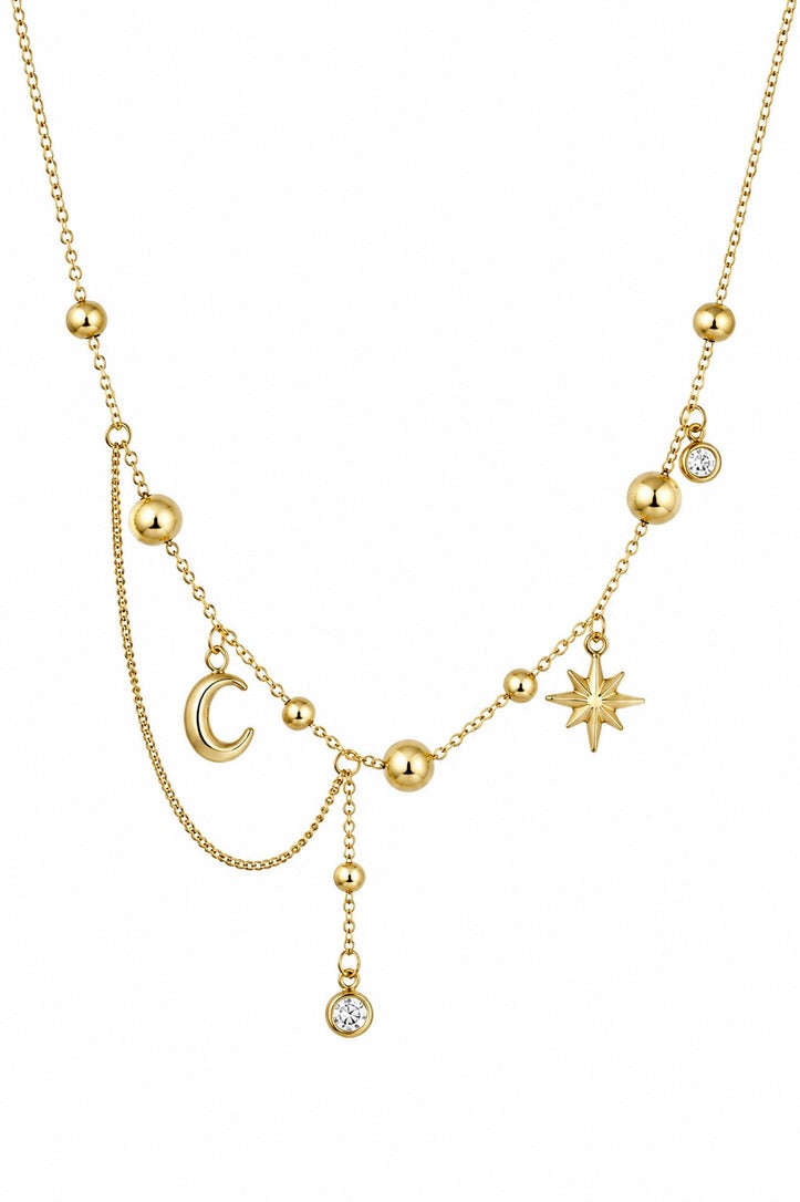 Celestial Gold Beaded Necklace