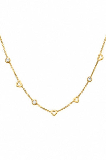 Mia Gold Linked Hearts Necklace