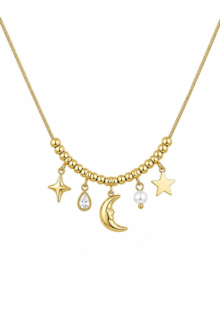 Starlight Gold Beaded Necklace