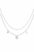 Aaliyah Silver Double Charm Necklace