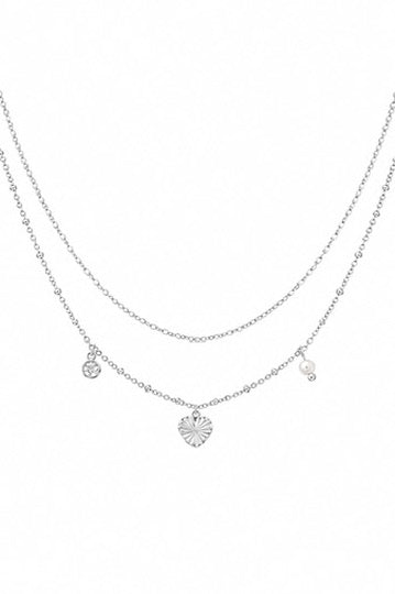 Aaliyah Silver Double Charm Necklace