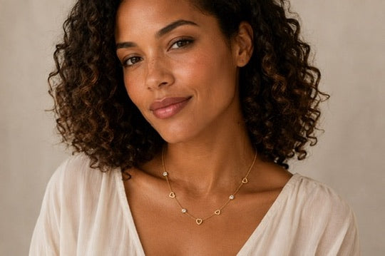 Mia Gold Linked Hearts Necklace