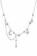 Celestial Silver Beaded Necklace
