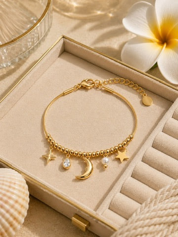 Starlight Gold Beaded Bracelet