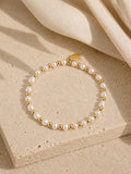 Fresh Water Pearl Gold Beaded Bracelet