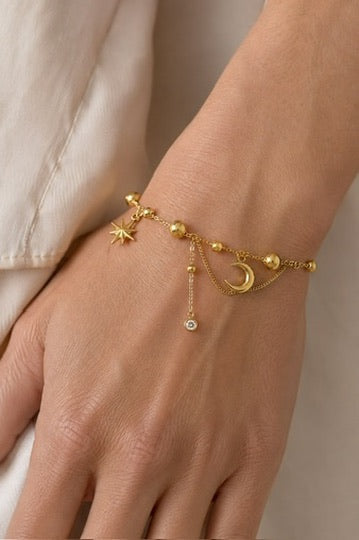 Celestial Gold Beaded Bracelet