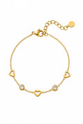 Mia Gold Linked Hearts Bracelet