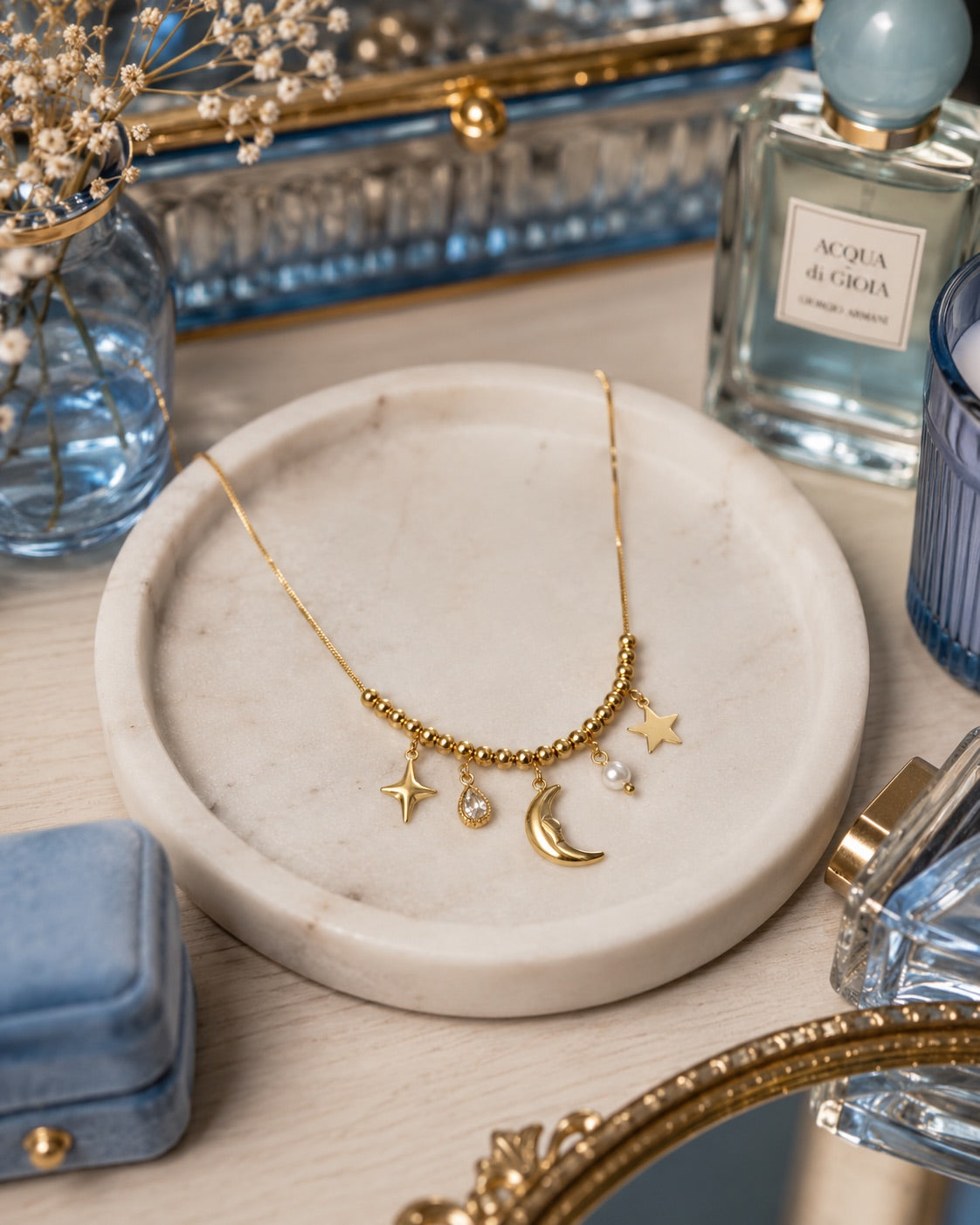 Starlight Gold Beaded Necklace