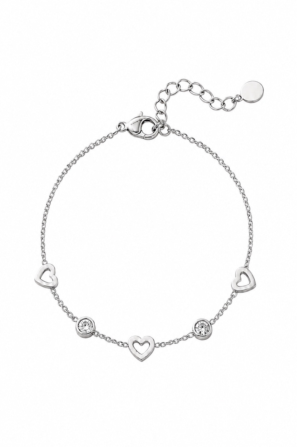 Mia Silver Linked Hearts Bracelet